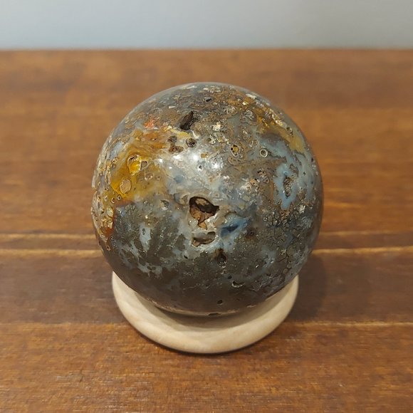 🔥 Sale 🔥 Marcasite in Chalcedonly Sphere - 13.10 - Final Price - Picture 3 of 11